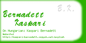 bernadett kaspari business card